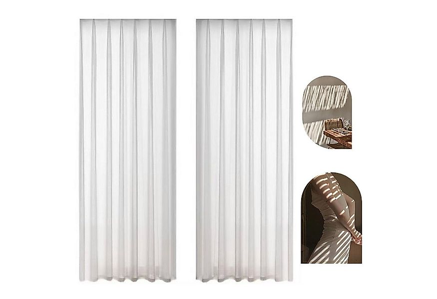 OKWISH Vorhang 2er Voile Vorhänge luftiger Gardinen Sichtschutz Curtains (2 günstig online kaufen