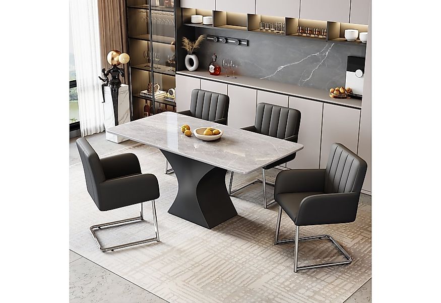 Flieks Freischwinger (Set, 4 St), 4er Set Esszimmerstuhl Kunstleder Polster günstig online kaufen