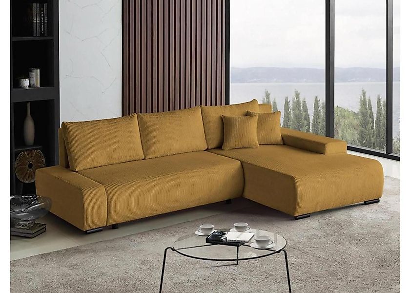 Beautysofa Ecksofa DRACO L in Strebenstoff, günstig online kaufen