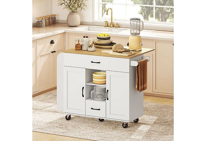HOMCOM Servierwagen Küchenwagen, (Küchenrollwagen, 1 St., Küchenwagen auf R günstig online kaufen