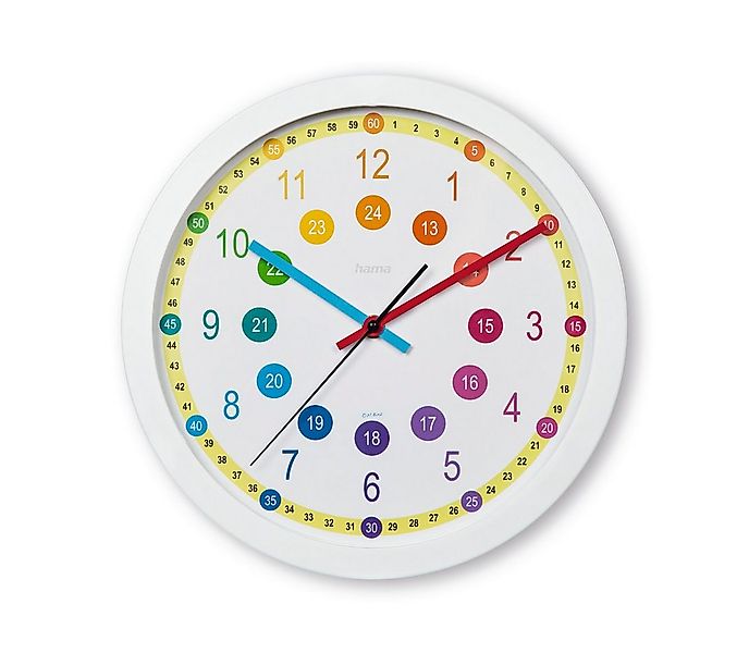 Hama Wanduhr Kinder-Uhr "Sal", ohne Ticken, Ø 30 cm, Bunt (für Kinderzimmer günstig online kaufen