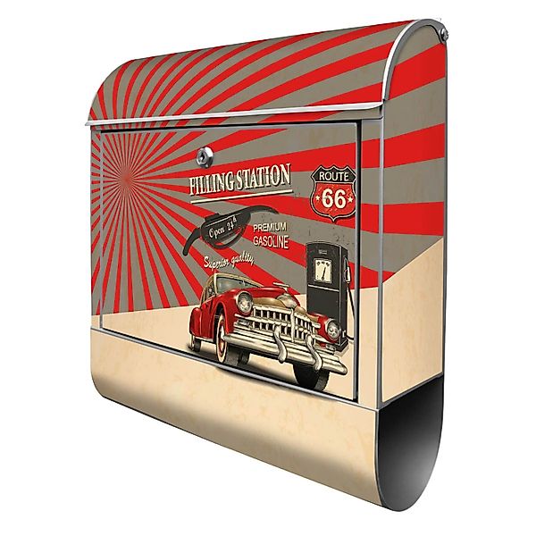 Banjado Design Briefkasten Silber Pulverbeschichtet 39x47x14cm 2 Schlüssel günstig online kaufen