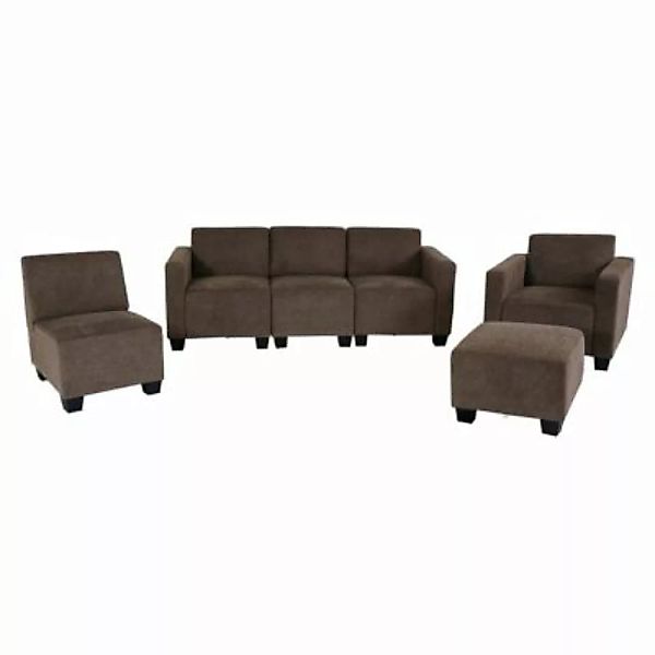 HWC Mendler Modular Sofa-System Lyon 3-1-1-1 braun günstig online kaufen
