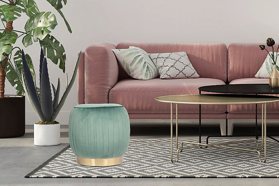 Kayoom Sitzhocker "Hocker Lilje, Edler Touch durch goldenen Sockel,Hochwert günstig online kaufen