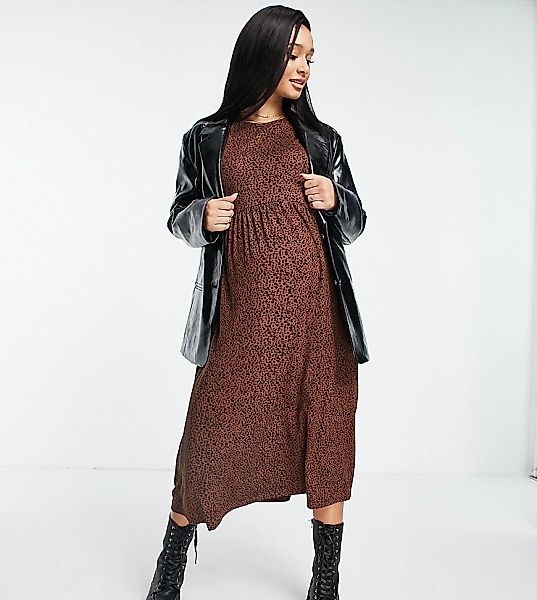 Wednesday's Girl – Umstandsmode – Midi-Hängerkleid mit durchgehendem Punktm günstig online kaufen