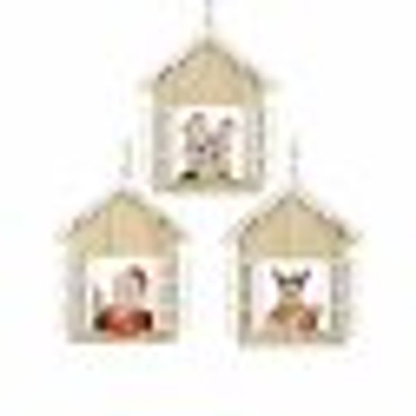 Baumschmuck Häuschen Fenster, 3er Set Holz günstig online kaufen