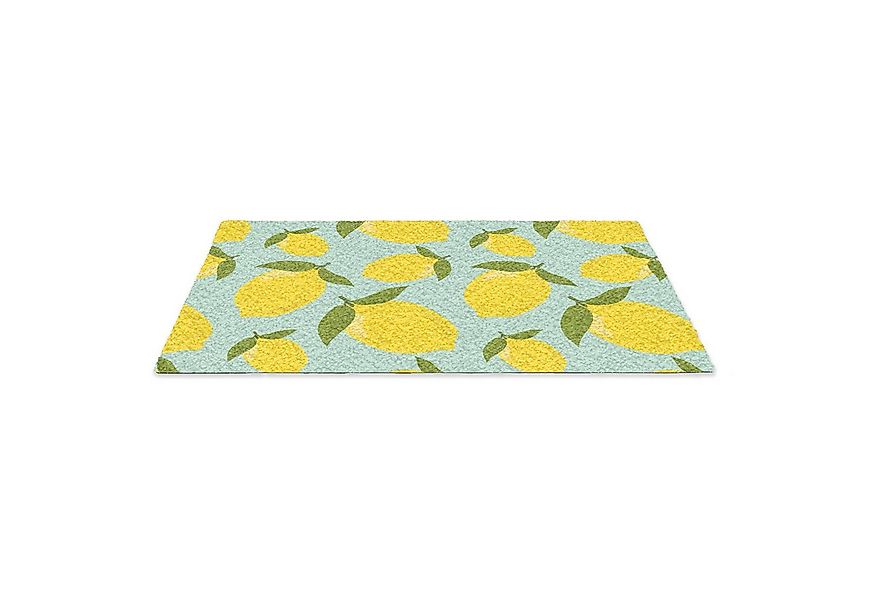 MuchoWow Fußmatte Muster Zitronen - Gelb - Blau - Muster - Früchte, Rechtec günstig online kaufen