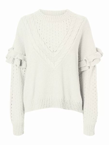 NOISY MAY Rüschendetail Pullover Damen White günstig online kaufen