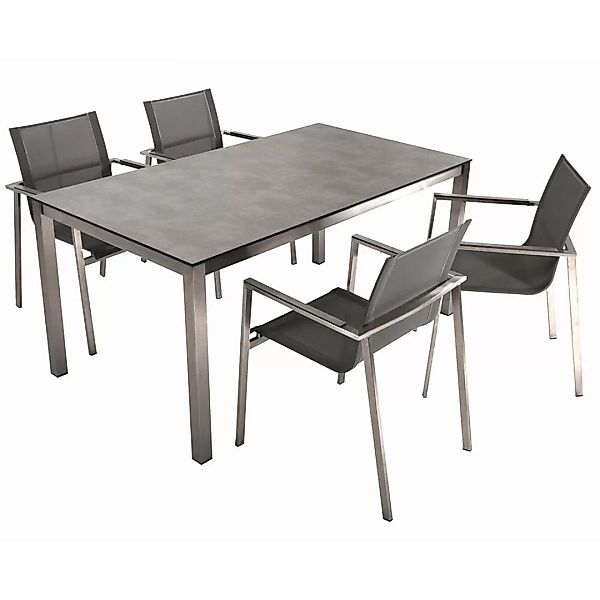 Tischgruppe 5-tlg. in grau, MAINAU-120 günstig online kaufen