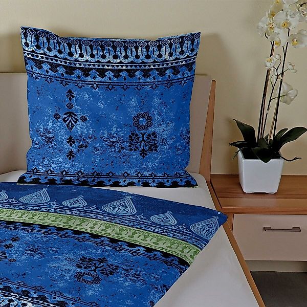 TRAUMSCHLAF Bettwäsche Indi blau, Mako Satin, günstig online kaufen