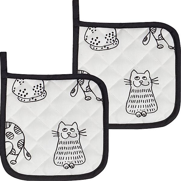 Kracht Topflappen Topflappen "Katzenreihe" 2er-Pack, Motiv: Katzen günstig online kaufen