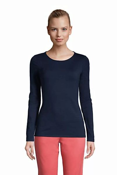 Shirt aus Baumwoll/Modalmix, Damen, Größe: M Normal, Blau, by Lands' End, S günstig online kaufen
