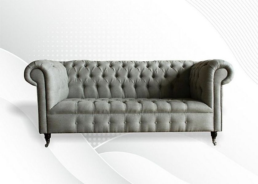 Xlmoebel Sofa Dreisitzer Chesterfield Sofa in Gelb aus Stoff für das Wohnzi günstig online kaufen