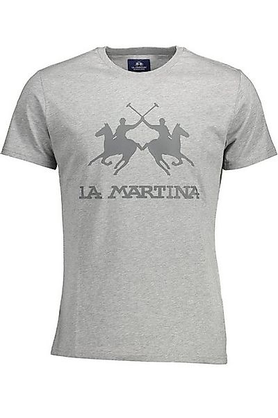 La Martina T-Shirt Herren Kurzarm T-Shirt in Grau mit Druck und günstig online kaufen