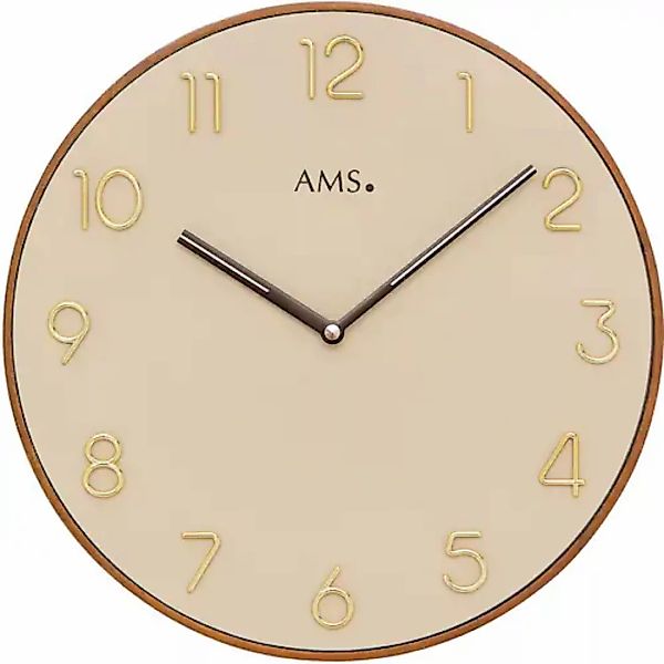 AMS Wanduhr »W9563«, Quarzuhr,Holz,Wohnzimmer,Esszimmer,Küche,Arbeitszimmer günstig online kaufen