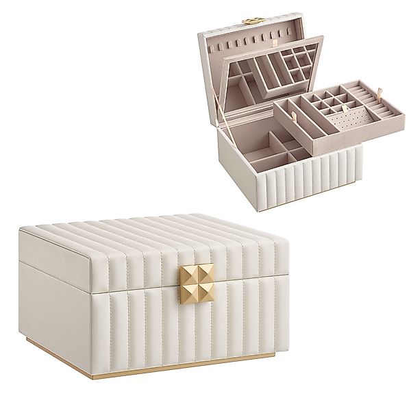 SONGMICS HOME Schmuckkasten Schmuckbox Schmuckaufbewahrung, 2 günstig online kaufen