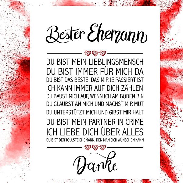 Close Up Kunstdruck Bester Ehemann Kunstdruck günstig online kaufen