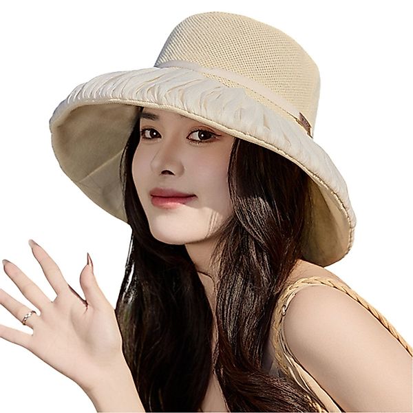 Refttenw Sonnenhut Damen UV-Schutz Mesh Strohhut günstig online kaufen