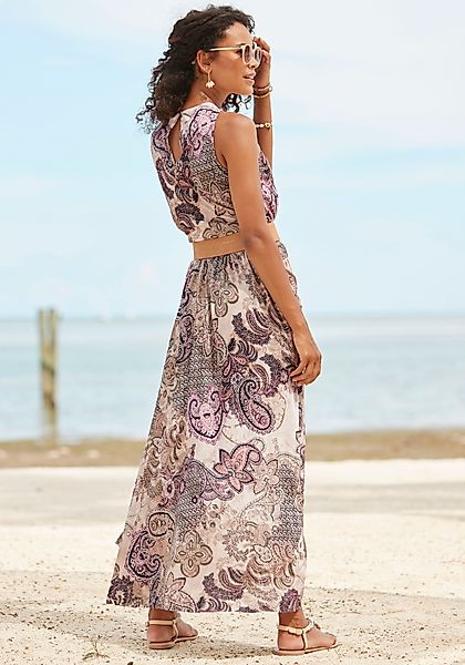 LASCANA Maxikleid, mit Paisleyprint und Schlitz, leichtes Sommerkleid, Stra günstig online kaufen