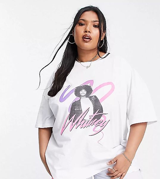 ASOS DESIGN Curve – Whitney – Oversize-T-Shirt in Weiß günstig online kaufen
