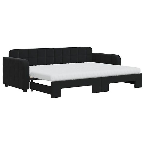 vidaXL Bettgestell, Tagesbett Ausziehbar mit Matratzen Schwarz 80x200 cm Sa günstig online kaufen