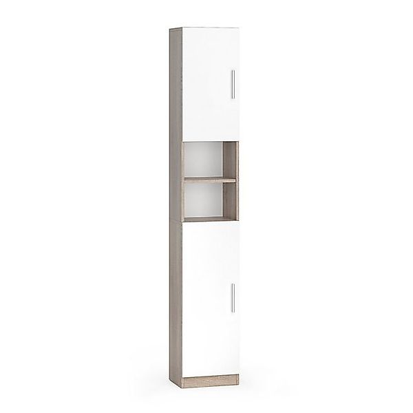 Vicco Badschrank Luis Sonoma/Weiß 32 x 190 cm günstig online kaufen