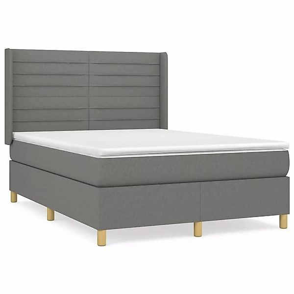 vidaXL Boxspringbett mit Matratze Dunkelgrau 140x190 cm Stoff1387556 günstig online kaufen