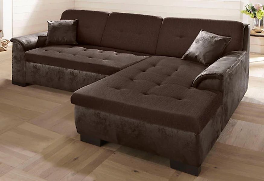 Home affaire Ecksofa »Bergen zeitlos & elegant, Breite 267cm, L-Form« wahlw günstig online kaufen