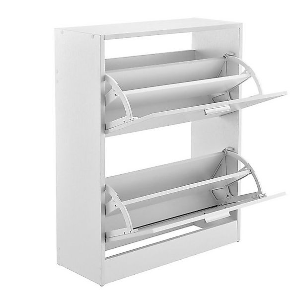 en.casa Schuhschrank »Sykkylven« Schuhkipper mit 2 Klappen 81 x 63 x 24 cm günstig online kaufen