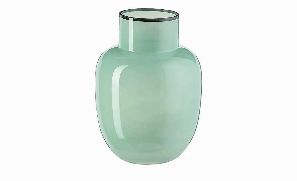 HOME STORY Vase   ¦ grün ¦ Glas ¦ Maße (cm): H: 25  Ø: 18 Accessoires > Vas günstig online kaufen