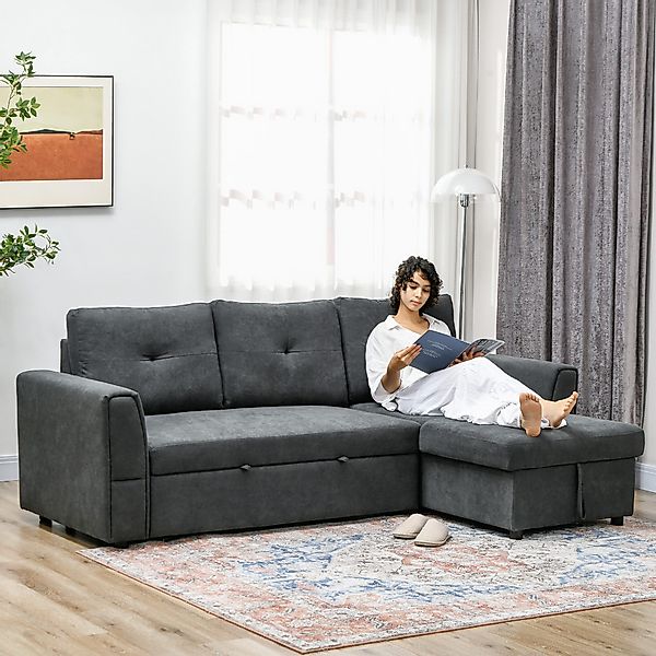 HOMCOM Ecksofa 3 Sitzer Couch mit günstig online kaufen