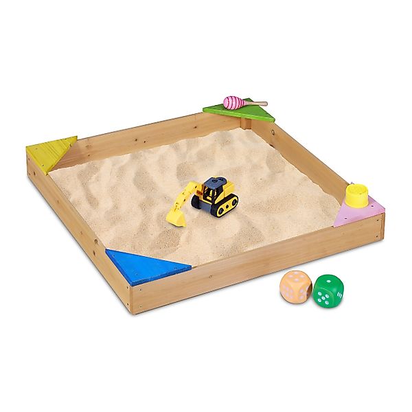 relaxdays Sandkasten mit Ecksitze günstig online kaufen