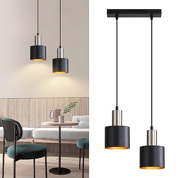 ZMH Pendelleuchte Esstisch E27 Schwarz Gold günstig online kaufen