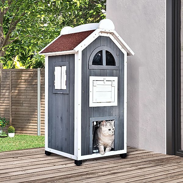 PawHut Katzenhaus für Katzenbett oder Katzentoilette  Vielseitiger Katzensc günstig online kaufen