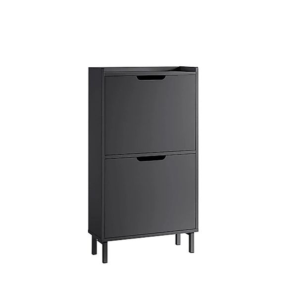 SoBuy Schuhkipper mit 2 Klappen Schuhschrank Schuhkommode Schwarz FSR151-SC günstig online kaufen