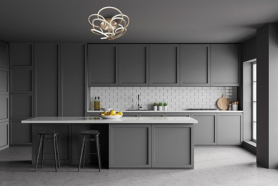 näve LED Deckenleuchte Rizado, Dimmfunktion, LED fest integriert, Warmweiß, günstig online kaufen