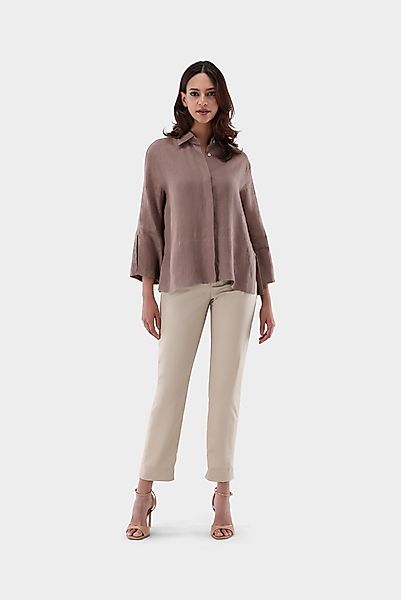 Leinenbluse mit Seitenschlitzen Boxy Fit günstig online kaufen