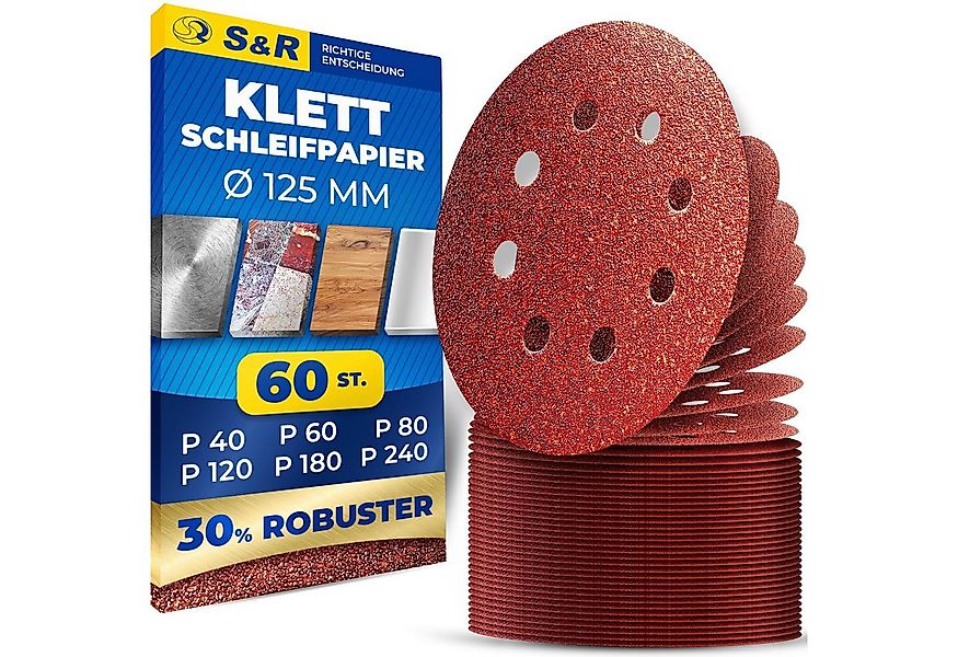 S&R Schleifpapier Klett Schleifpapier Professional, Set Ø 125 mm, (Set, 60 günstig online kaufen
