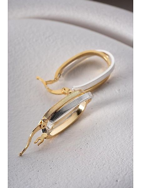 Nisan Ohrring-Set, Damen Creolen Ohrringe – 925 Sterling Silber Bicolor U-F günstig online kaufen