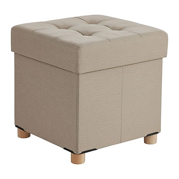 relaxdays Stauraumhocker Hocker mit Stauraum, Beige günstig online kaufen