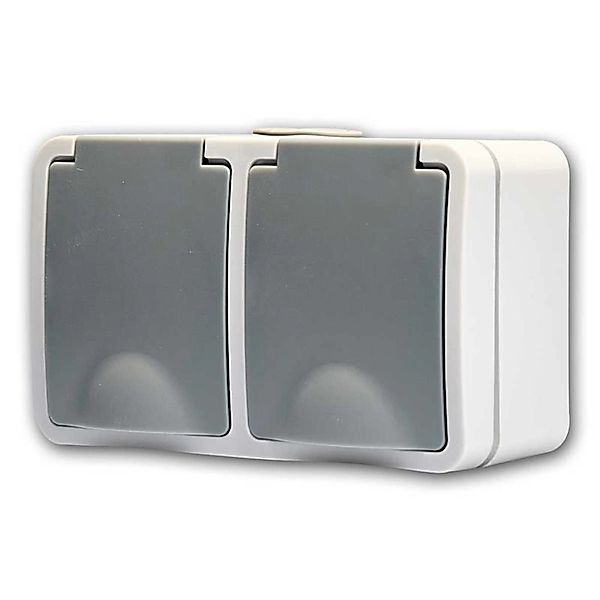 McPower FIX Doppelsteckdose Horizontal IP54 250V16A günstig online kaufen