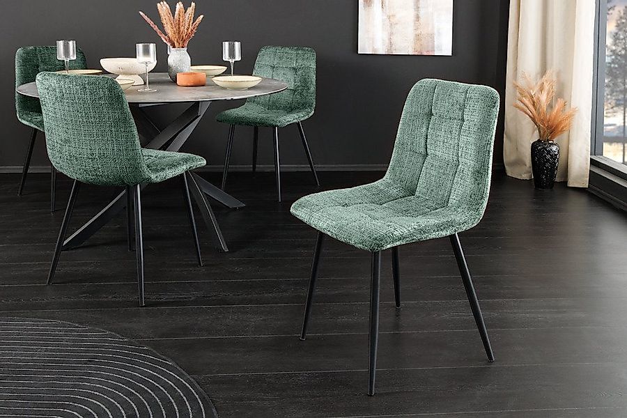 riess-ambiente Esszimmerstuhl TRES CHIC grün / schwarz - Chenille, Metallbe günstig online kaufen