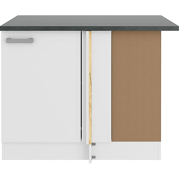 OPTIFIT Oslo214 Küchen-Eck-Unterschrank 110 cm Feinstruktur Weiß günstig online kaufen