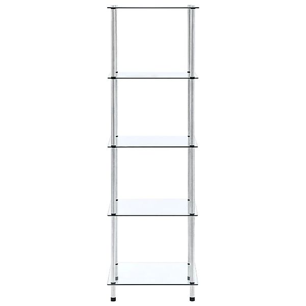 vidaXL Bücherregal, Regal mit 5 Ablagen Transparent 40x40x130 cm Hartglas günstig online kaufen