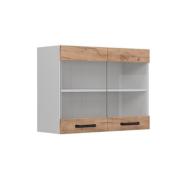 Vicco Glashängeschrank R-Line, Goldkraft Eiche/Weiß, 80 günstig online kaufen