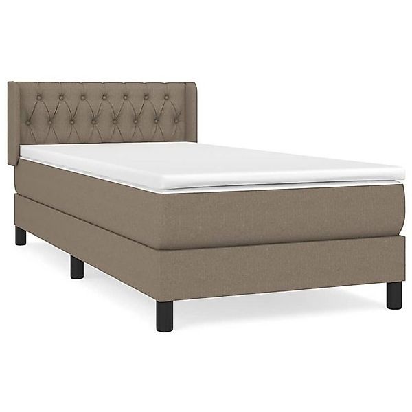 vidaXL Boxspringbett, Boxbett mit Matratze Taupe 90x190 cm Stoff günstig online kaufen