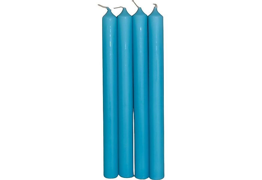 DekoTown Tafelkerze 4 Stabkerzen 250x22 mm – Türkis (Blau) tropffrei, 10h B günstig online kaufen
