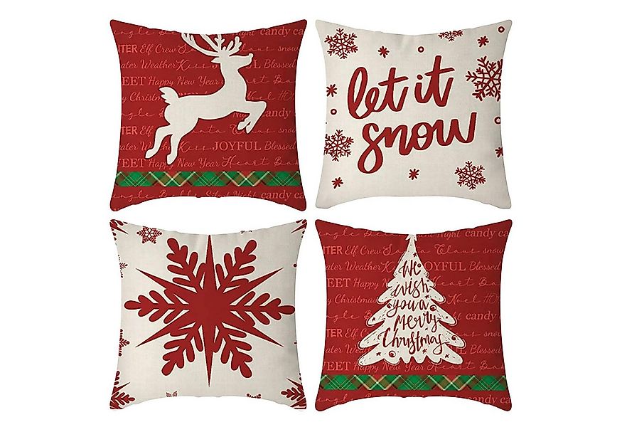Coonoor Kissenbezug Kissenbezug weihnachten 45x45 cm weihnachten Leinen Kis günstig online kaufen