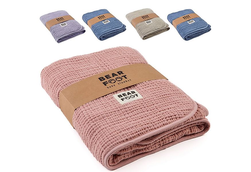 Babydecke Babydecke Musselin Fleecedecke flauschig weich - lila, BEARFOOT, günstig online kaufen