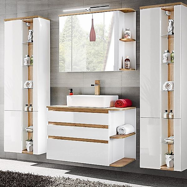 Lomadox Badmöbel-Set CAMPOS-56, (Spar-Set, 6-St), weiß günstig online kaufen